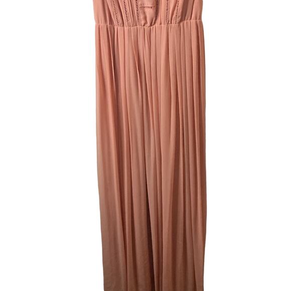 Torrid Blush Pleat & Eyelet Chiffon Maxi Dress Size 00 - Picture 3 of 9